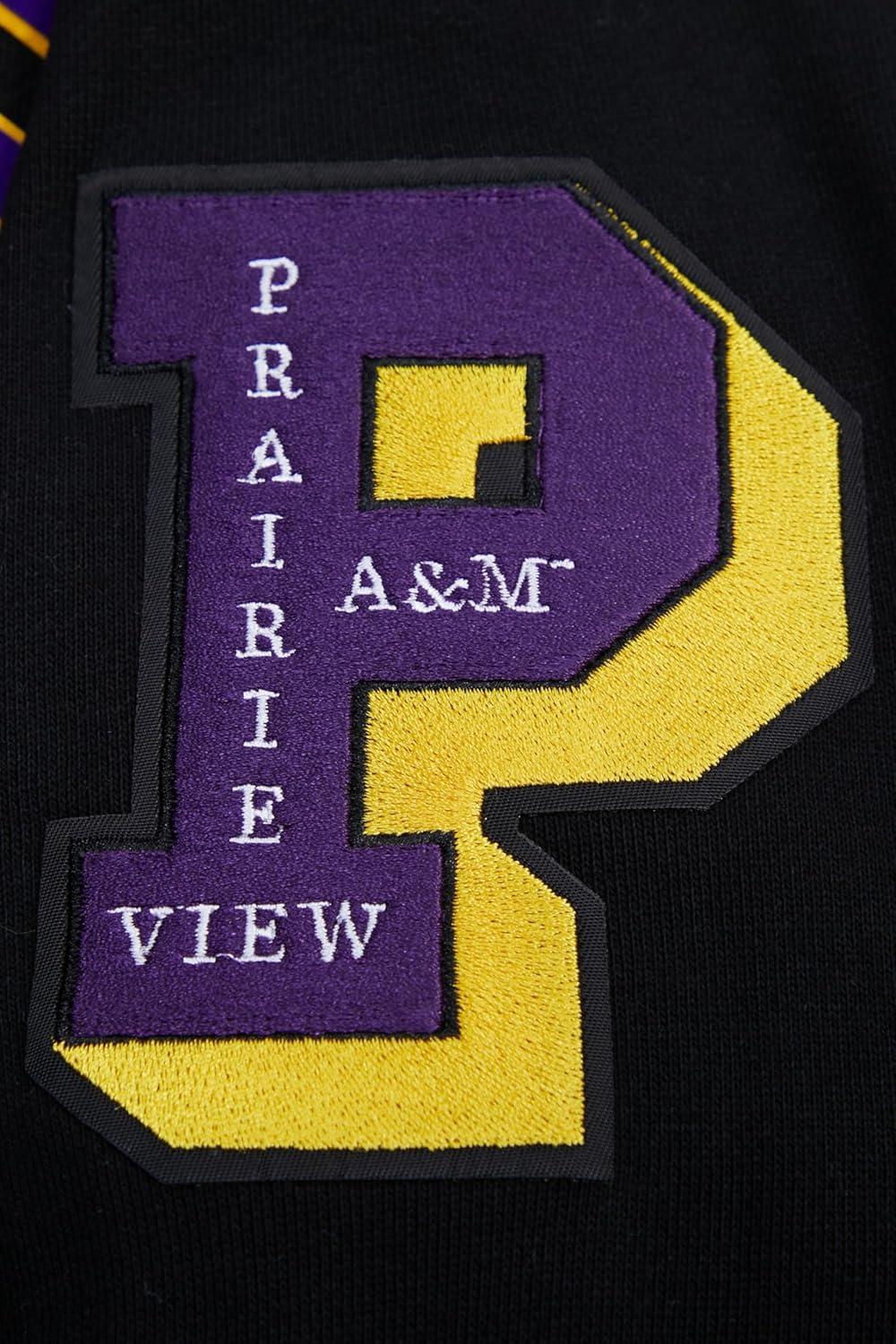 imagePro Standard Mens College Classic Chenille Pull Over HoodieBlackPurple