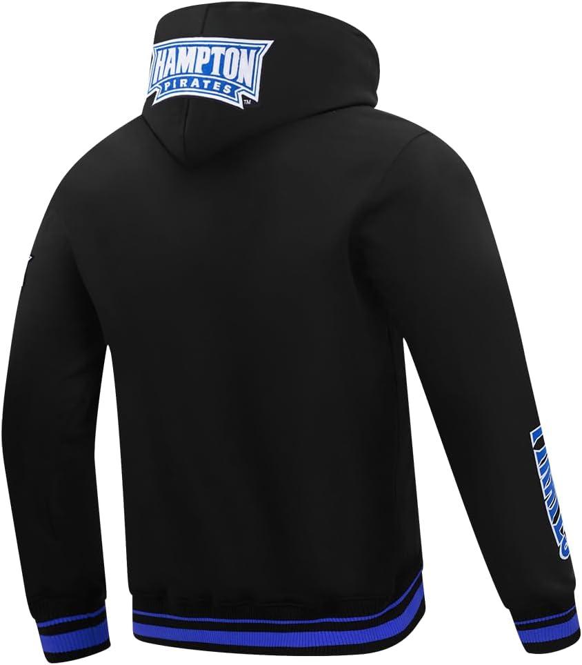 imagePro Standard Mens College Classic Chenille Pull Over HoodieBlackRoyal BlueBlack