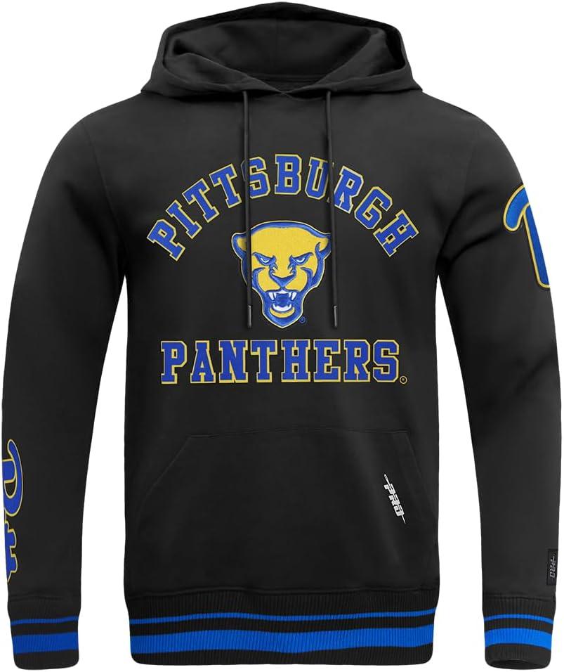 imagePro Standard Mens College Classic Chenille Pull Over HoodieBlackRoyal BlueBlack