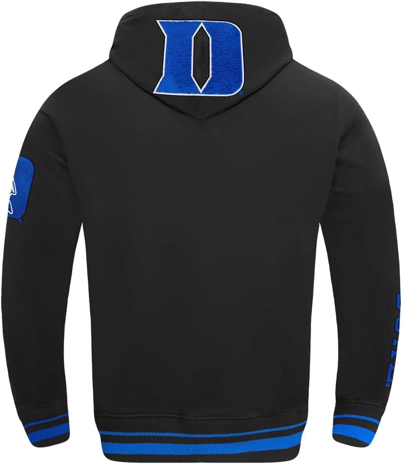 imagePro Standard Mens College Classic Chenille Pull Over HoodieBlackRoyal BlueBlack