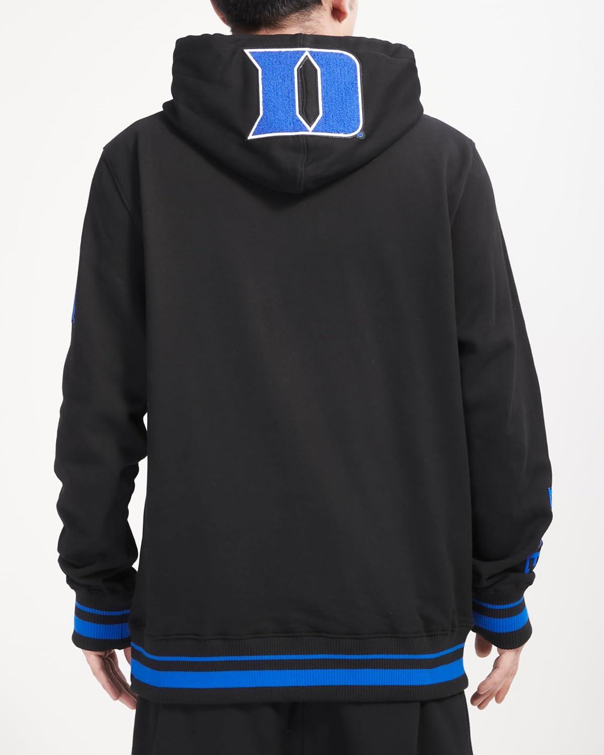 imagePro Standard Mens College Classic Chenille Pull Over HoodieBlackRoyal BlueBlack