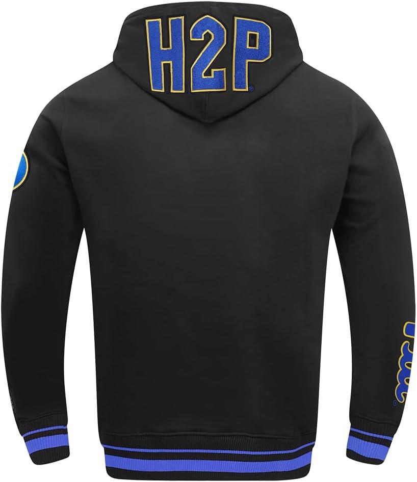imagePro Standard Mens College Classic Chenille Pull Over HoodieBlackRoyal BlueBlack