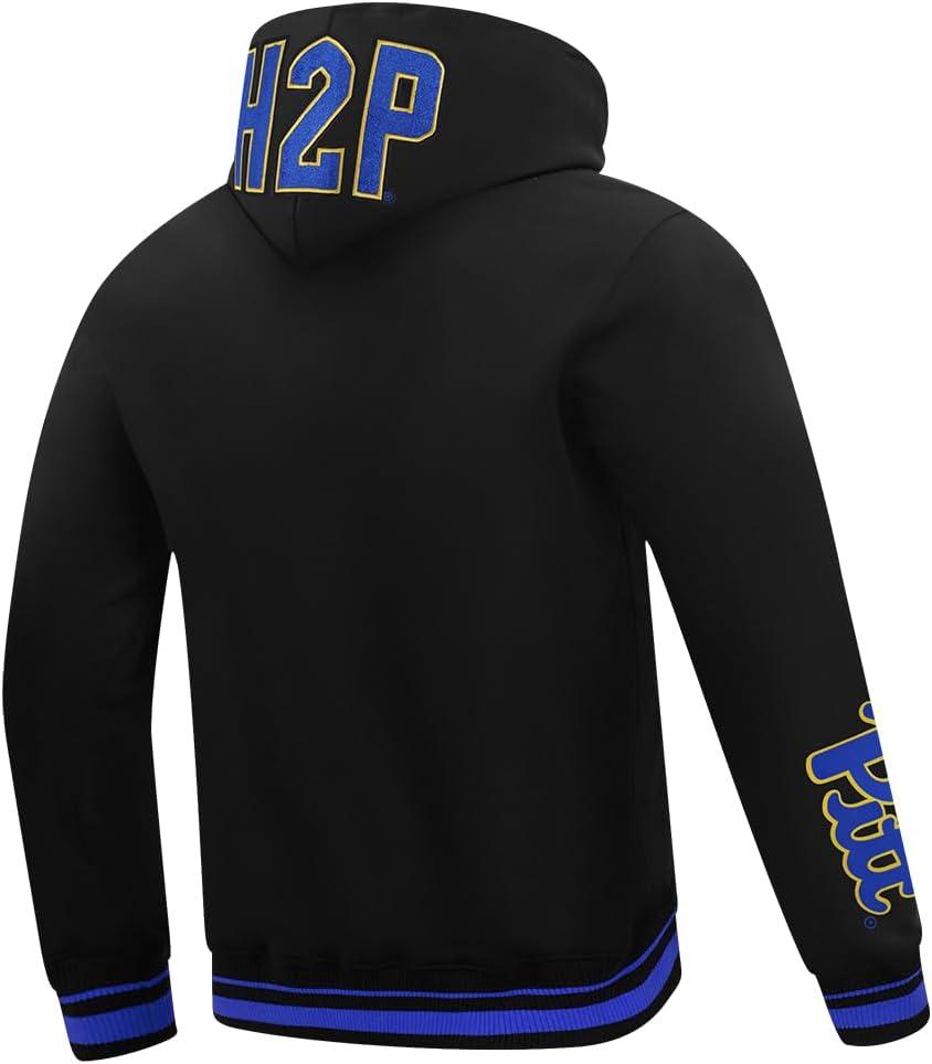 imagePro Standard Mens College Classic Chenille Pull Over HoodieBlackRoyal BlueBlack