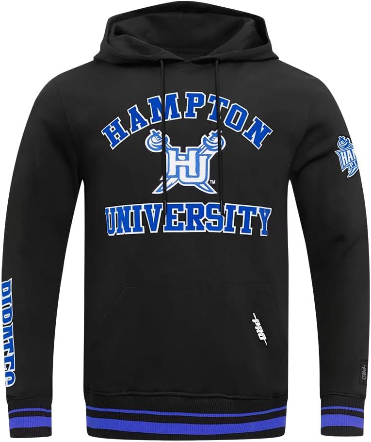 imagePro Standard Mens College Classic Chenille Pull Over HoodieBlackRoyal BlueBlack