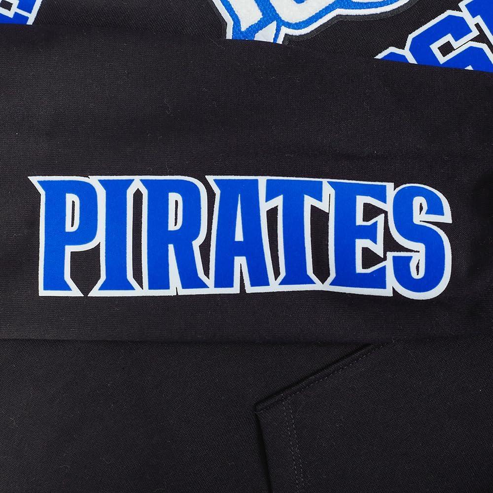 imagePro Standard Mens College Classic Chenille Pull Over HoodieBlackRoyal BlueBlack