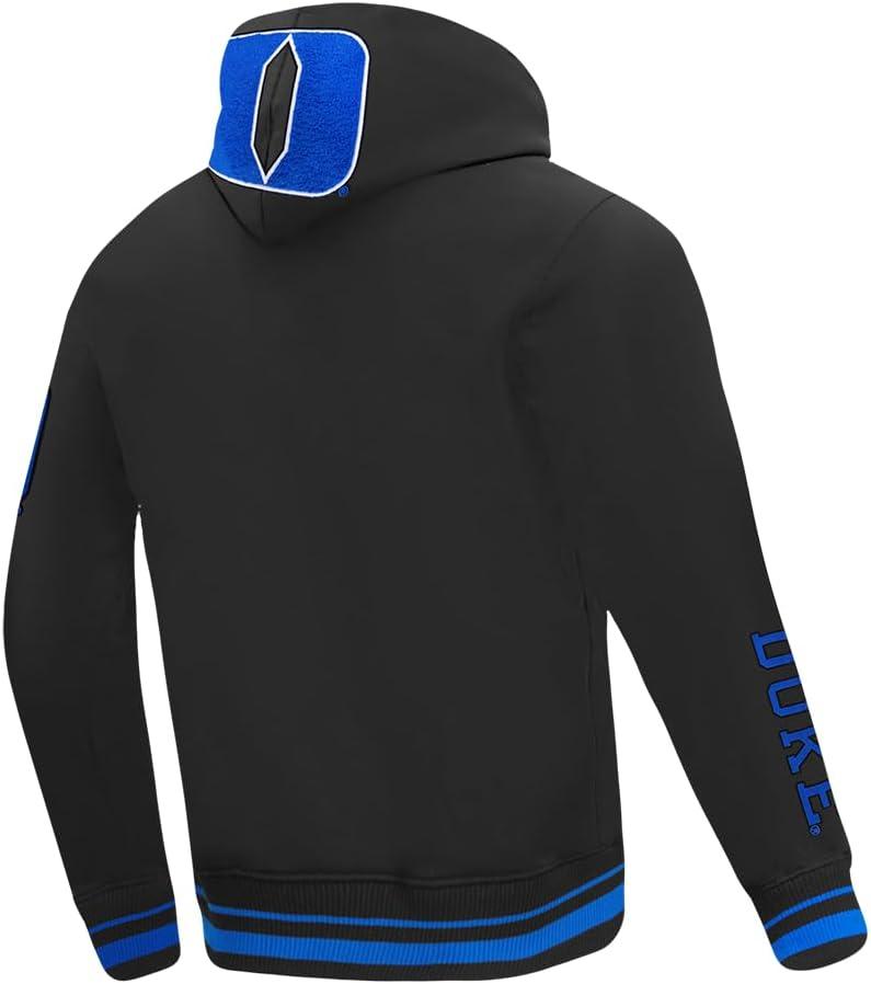 imagePro Standard Mens College Classic Chenille Pull Over HoodieBlackRoyal BlueBlack