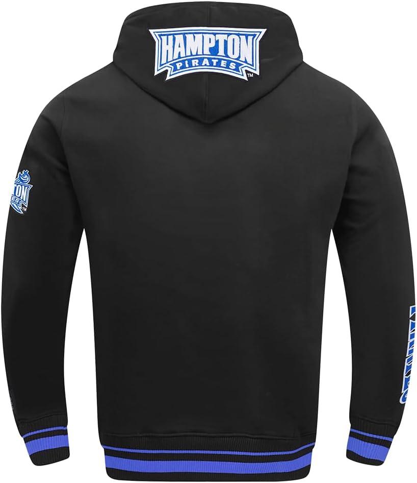 imagePro Standard Mens College Classic Chenille Pull Over HoodieBlackRoyal BlueBlack