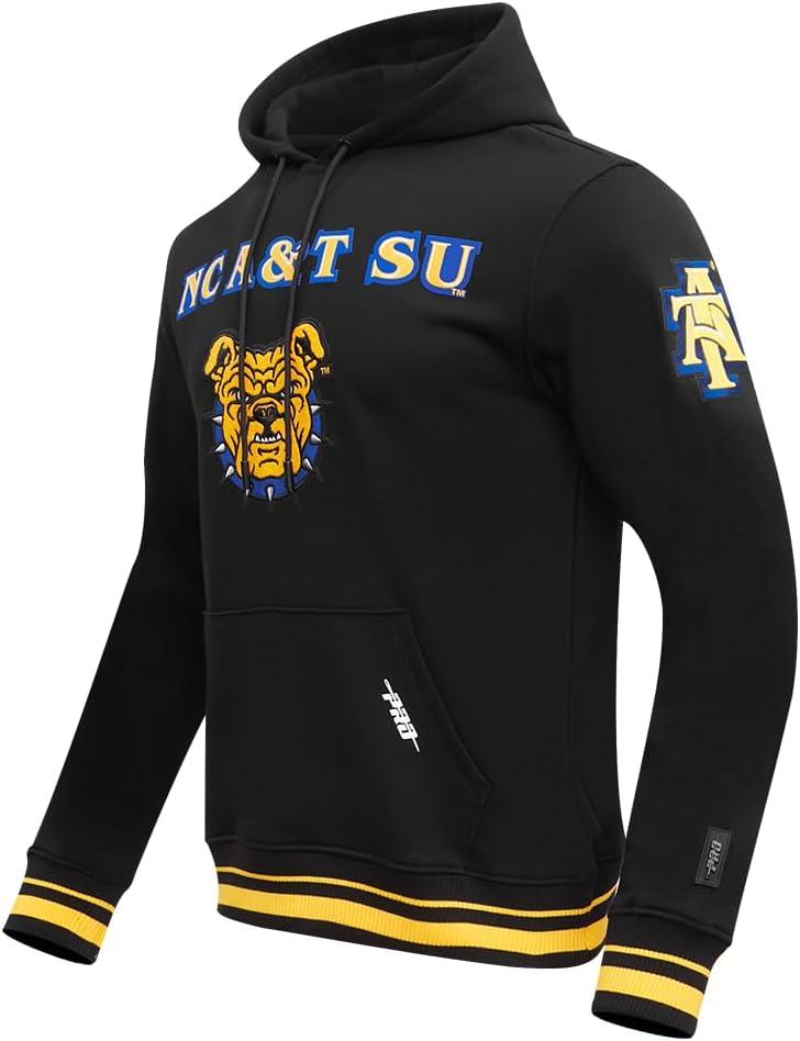 imagePro Standard Mens College Classic Chenille Pull Over HoodieBlackYellow