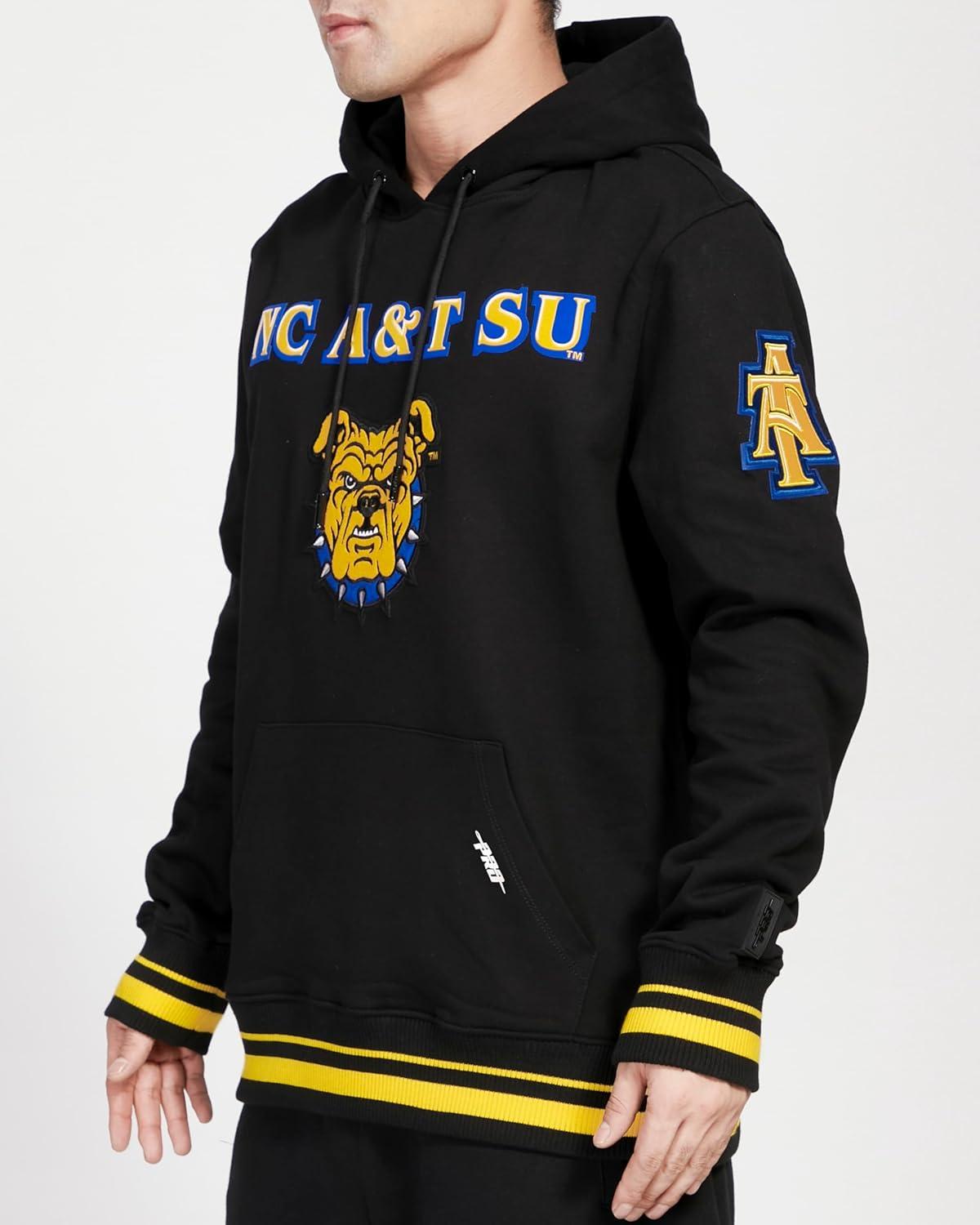 imagePro Standard Mens College Classic Chenille Pull Over HoodieBlackYellow