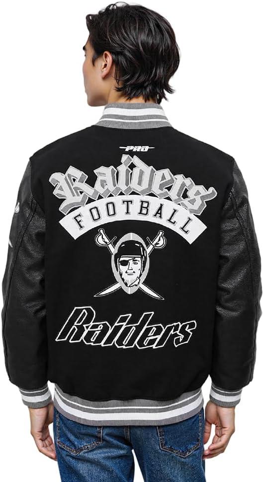 imagePro Standard Mens NFL Best Of Varsity JacketBlackGray