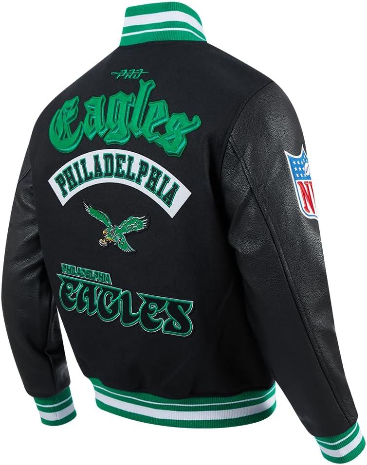 imagePro Standard Mens NFL Best Of Varsity JacketBlackGreen