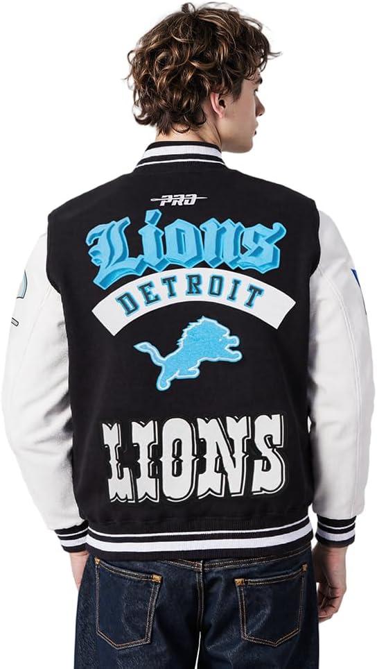 imagePro Standard Mens NFL Best Of Varsity JacketBlackWhite