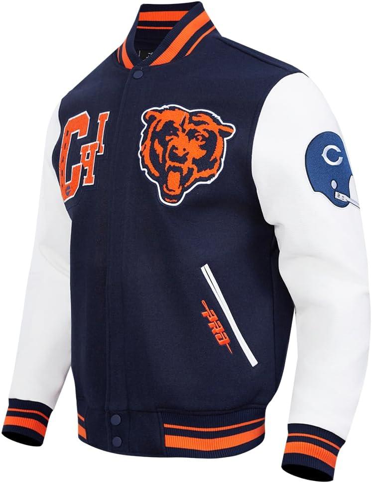 imagePro Standard Mens NFL Best Of Varsity JacketMidnight NavyOrangeMidnight Navy
