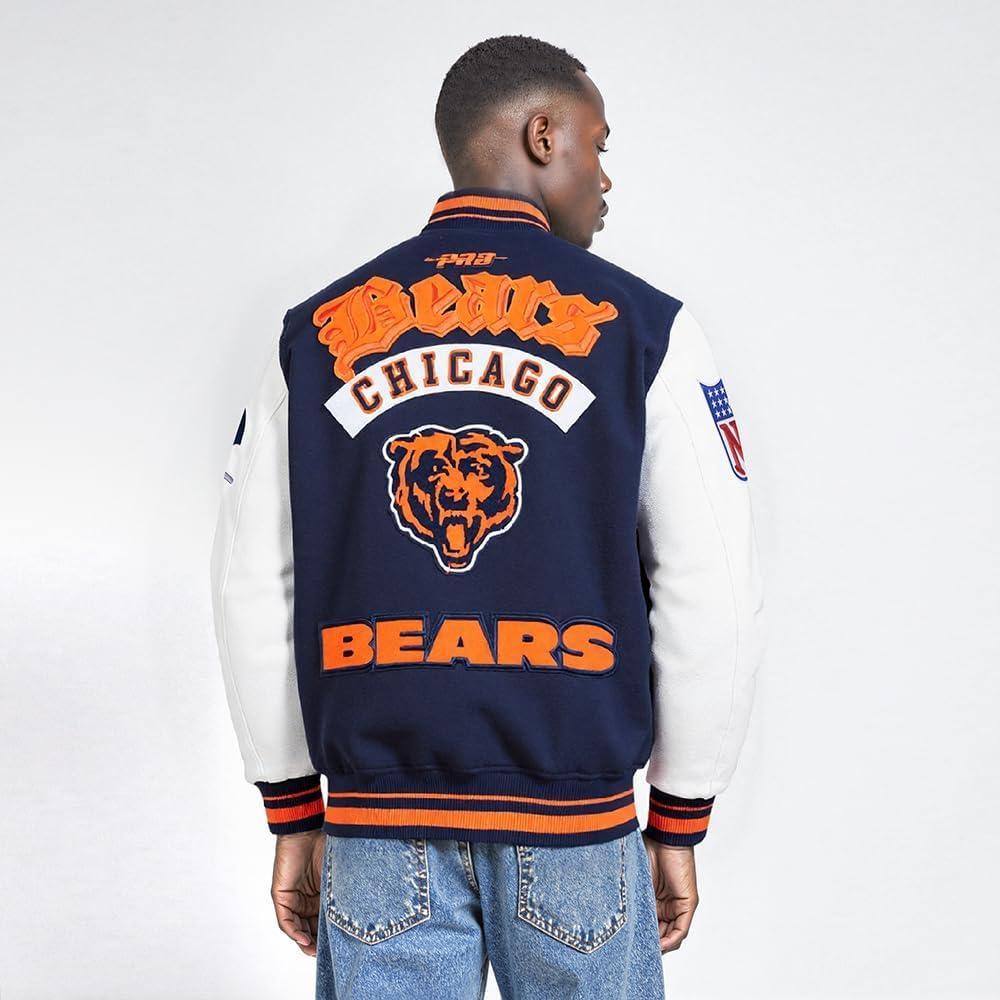 imagePro Standard Mens NFL Best Of Varsity JacketMidnight NavyOrangeMidnight Navy