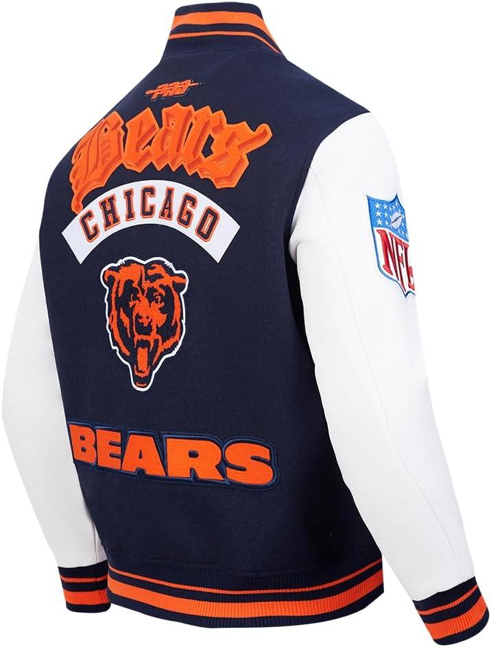 imagePro Standard Mens NFL Best Of Varsity JacketMidnight NavyOrangeMidnight Navy