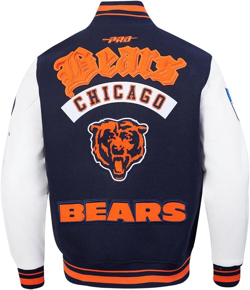 imagePro Standard Mens NFL Best Of Varsity JacketMidnight NavyOrangeMidnight Navy