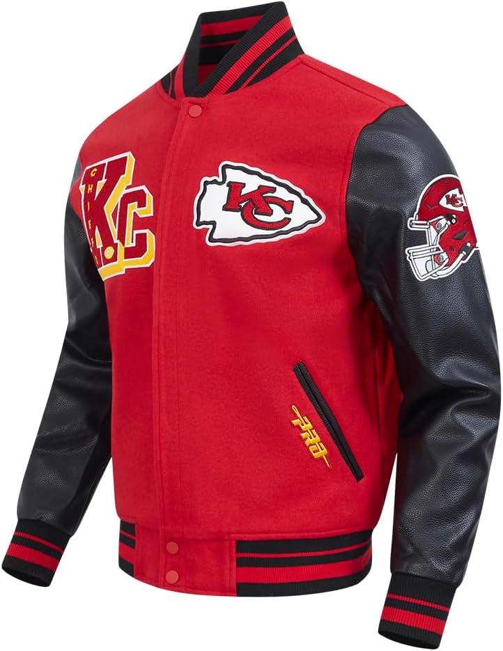 imagePro Standard Mens NFL Best Of Varsity JacketRedBlack