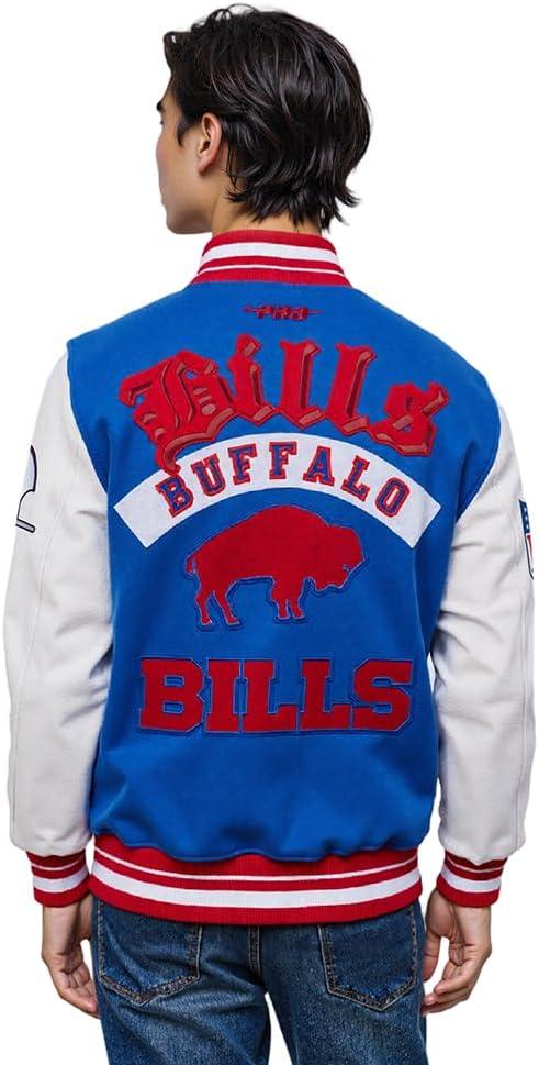 imagePro Standard Mens NFL Best Of Varsity JacketRoyal BlueRed