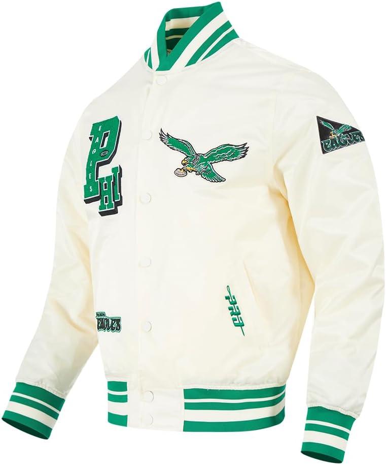 imagePro Standard Mens NFL Best of Satin Jacket RoyalEggshell Kelly Green
