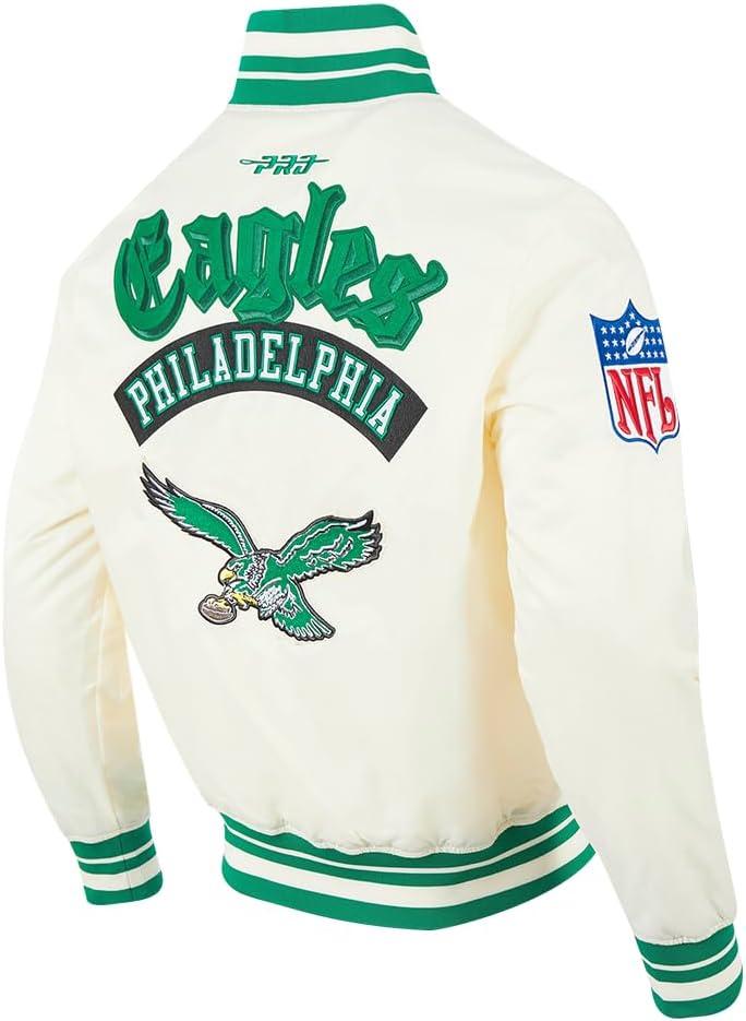 imagePro Standard Mens NFL Best of Satin Jacket RoyalEggshell Kelly Green