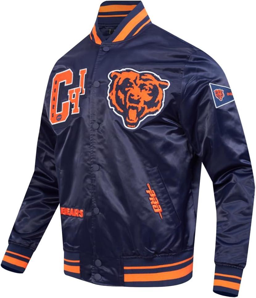 imagePro Standard Mens NFL Best of Satin Jacket RoyalMidnight NavyOrangeMidnight Navy