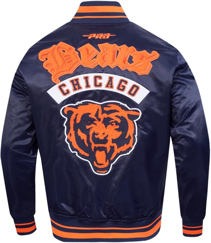 imagePro Standard Mens NFL Best of Satin Jacket RoyalMidnight NavyOrangeMidnight Navy