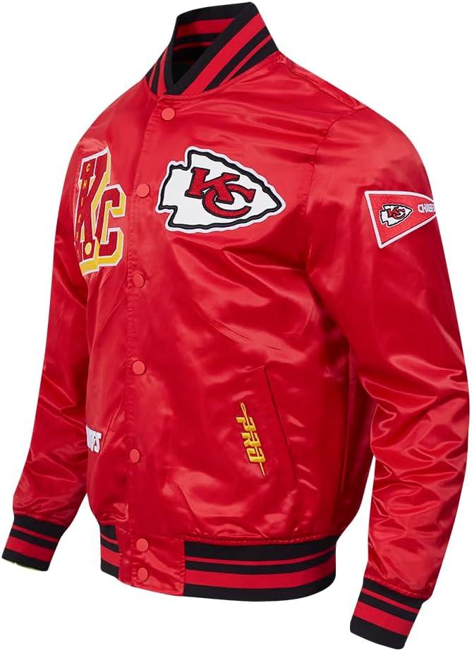 imagePro Standard Mens NFL Best of Satin Jacket RoyalRedBlack