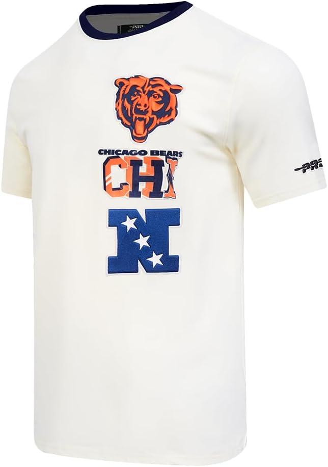 imagePro Standard Mens NFL Chicago Bears Retro Cascade Shor Sleeve Tee EggshellMidnight Navy 2XL