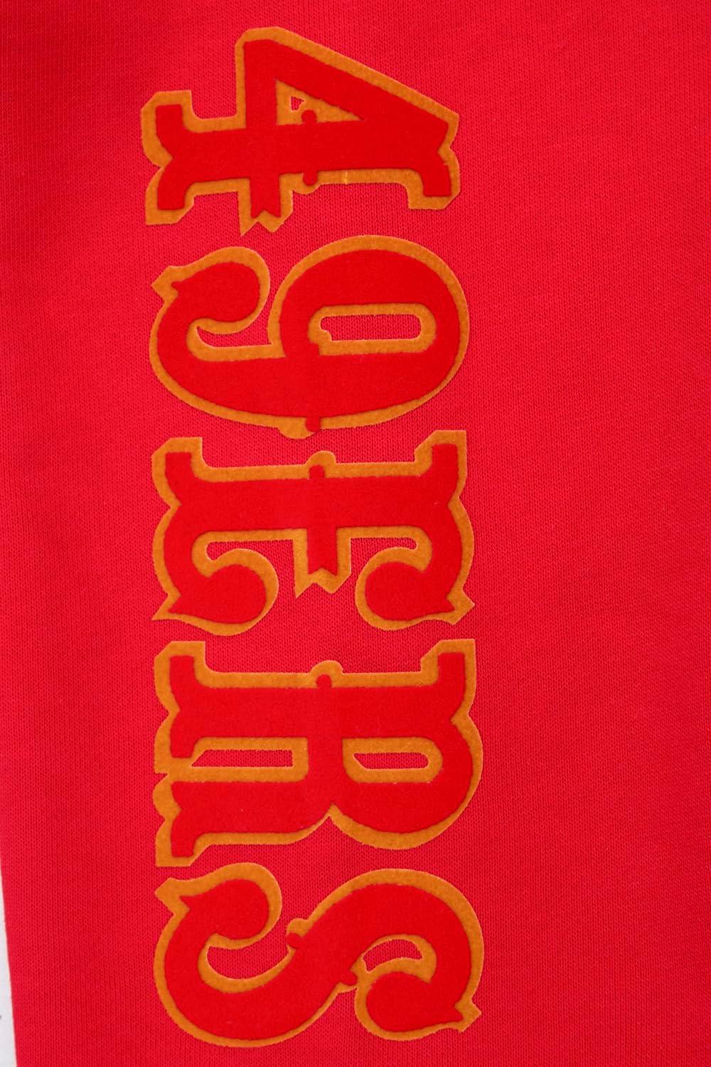 imagePro Standard Mens NFL Classic Chenille Cotton Double Knit Athletic ShortRed