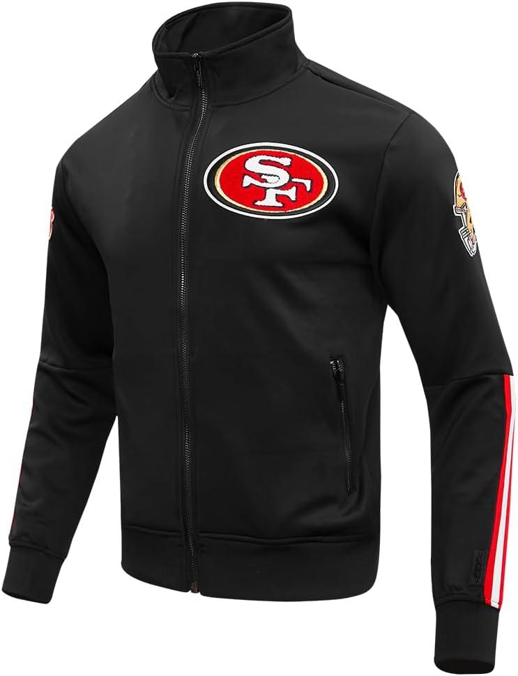 imagePro Standard Mens NFL Classic Track Track JacketBlackRed
