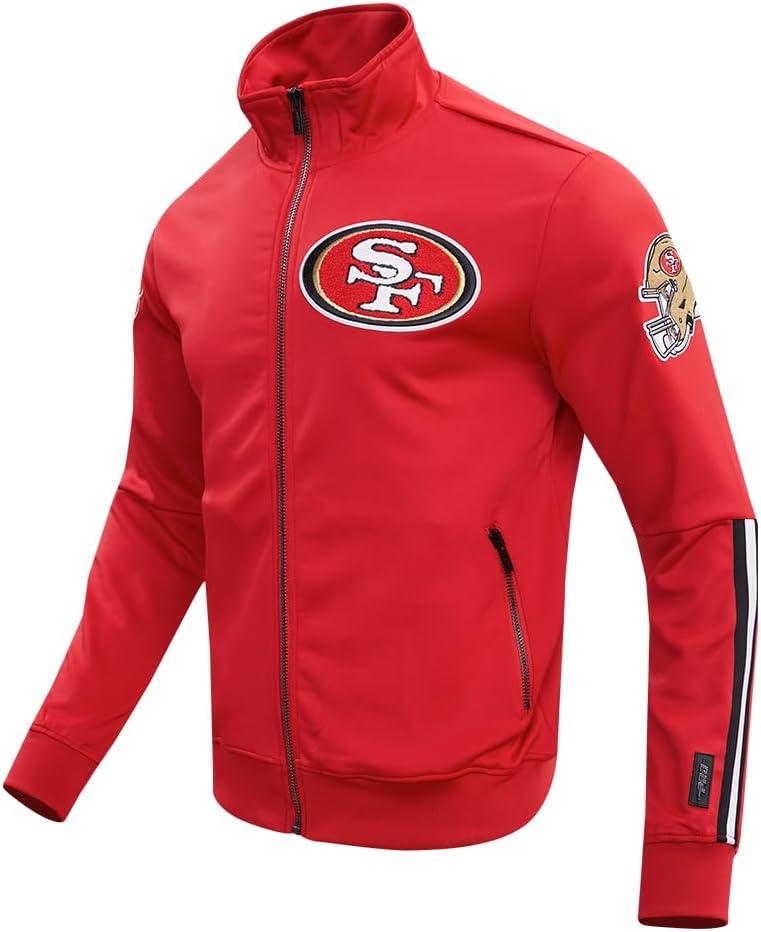 imagePro Standard Mens NFL Classic Track Track JacketRedBlack
