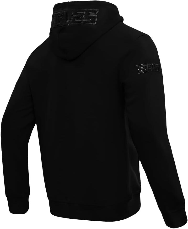 imagePro Standard Mens NFL Classic Triple Black Cotton Double Knit Full Zip HoodieTriple Black