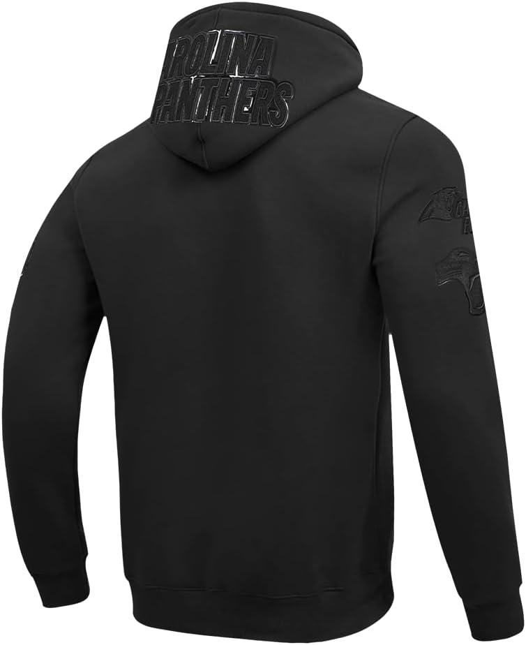 imagePro Standard Mens NFL Classic Triple Black Cotton Double Knit Full Zip HoodieTriple Black