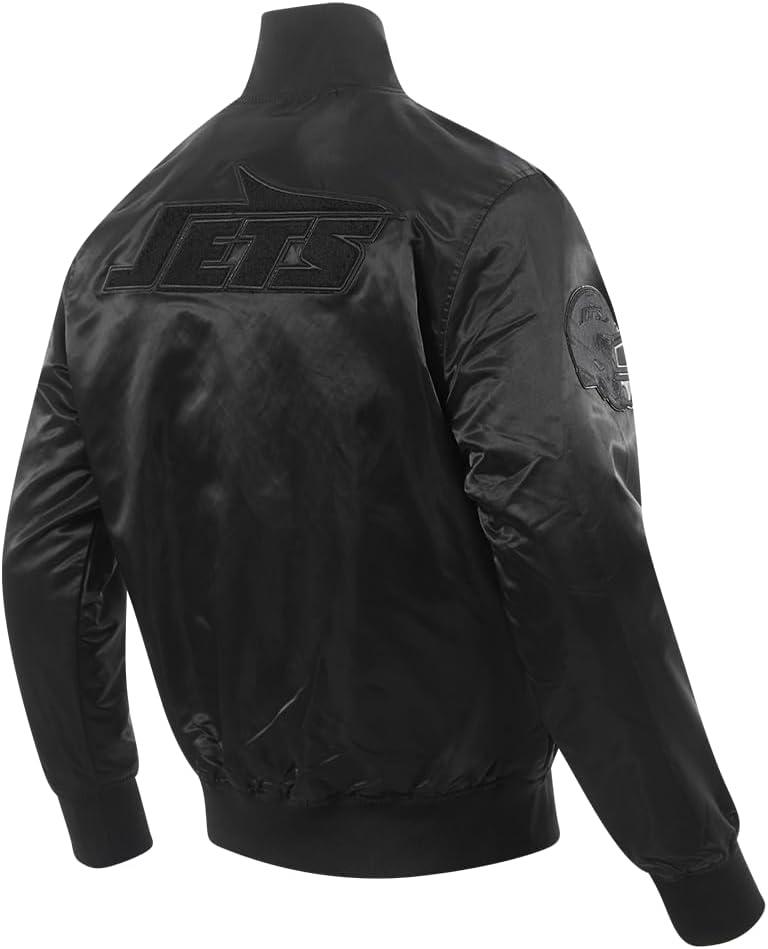 imagePro Standard Mens NFL Classic Triple Black Satin JacketTriple Blk