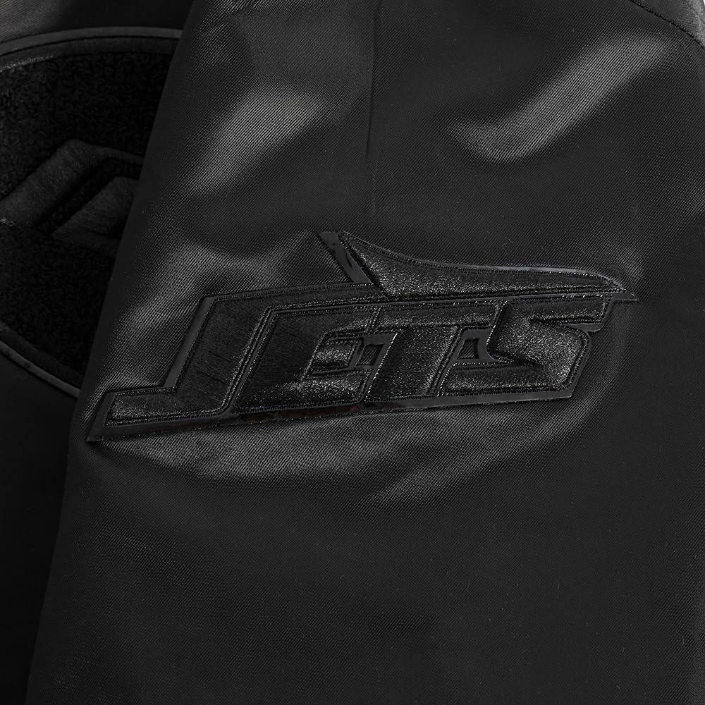 imagePro Standard Mens NFL Classic Triple Black Satin JacketTriple Blk