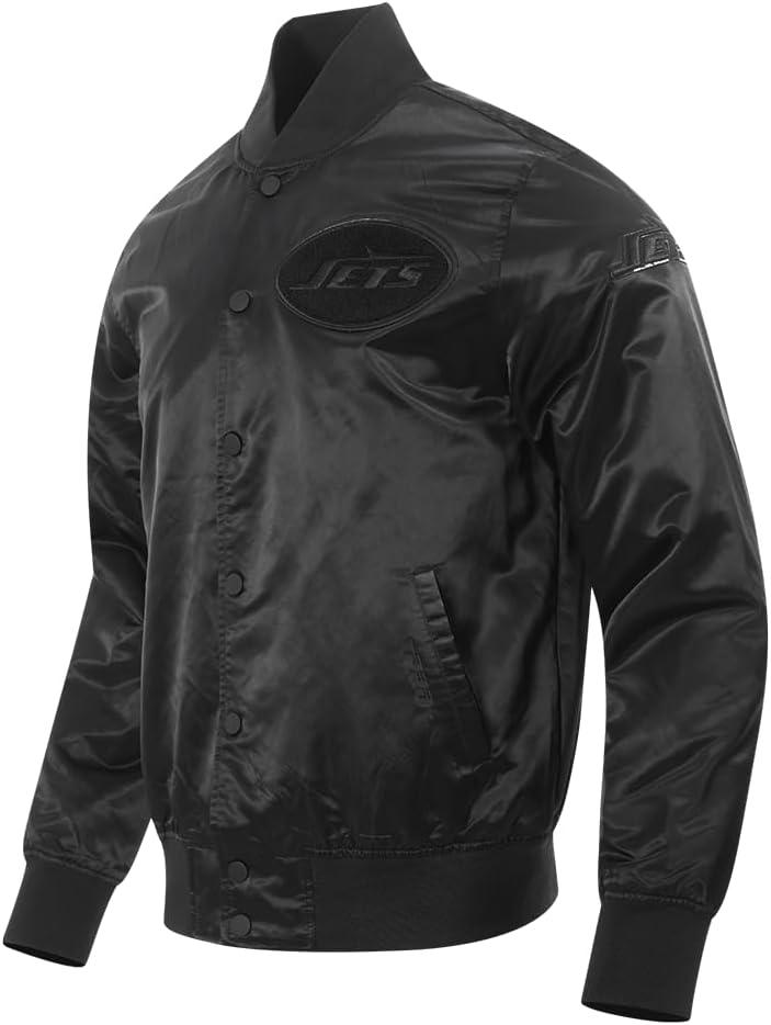 imagePro Standard Mens NFL Classic Triple Black Satin JacketTriple Blk
