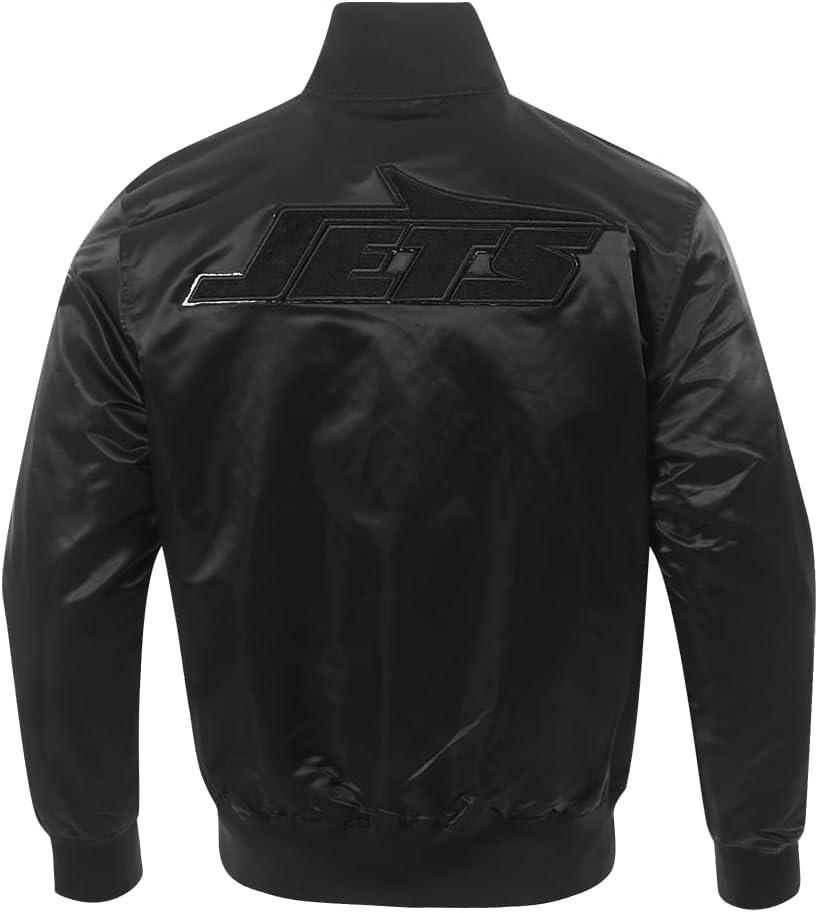 imagePro Standard Mens NFL Classic Triple Black Satin JacketTriple Blk