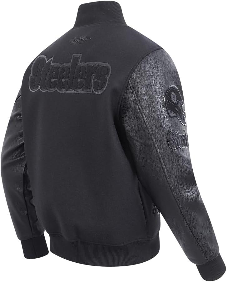 imagePro Standard Mens NFL Classic Triple Black Varsity JacketTriple Blk