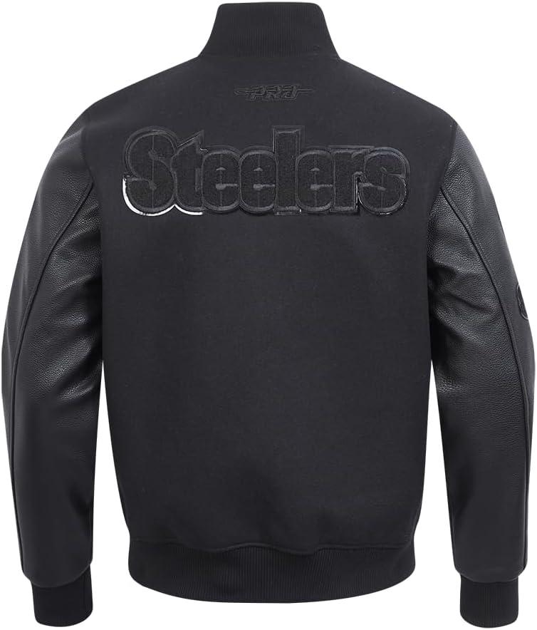 imagePro Standard Mens NFL Classic Triple Black Varsity JacketTriple Blk