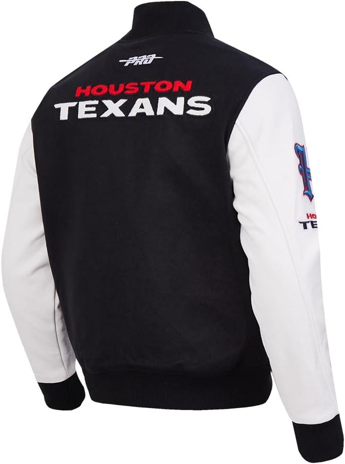 imagePro Standard Mens NFL Classic Varsity JacketBlackWhite M60030