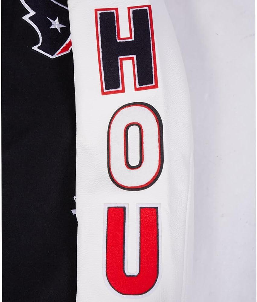 imagePro Standard Mens NFL Classic Varsity JacketBlackWhite M60030