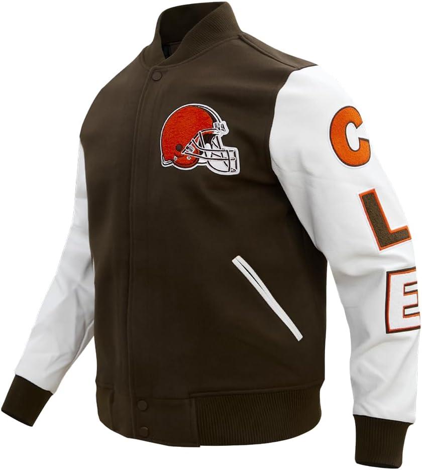 imagePro Standard Mens NFL Classic Varsity JacketBrown