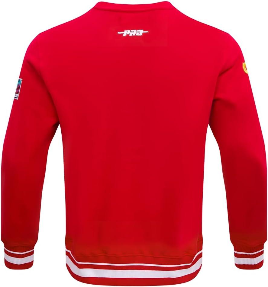 imagePro Standard Mens NFL Mash Up Brushed Back French Terry Crewneck SweatshirtRed