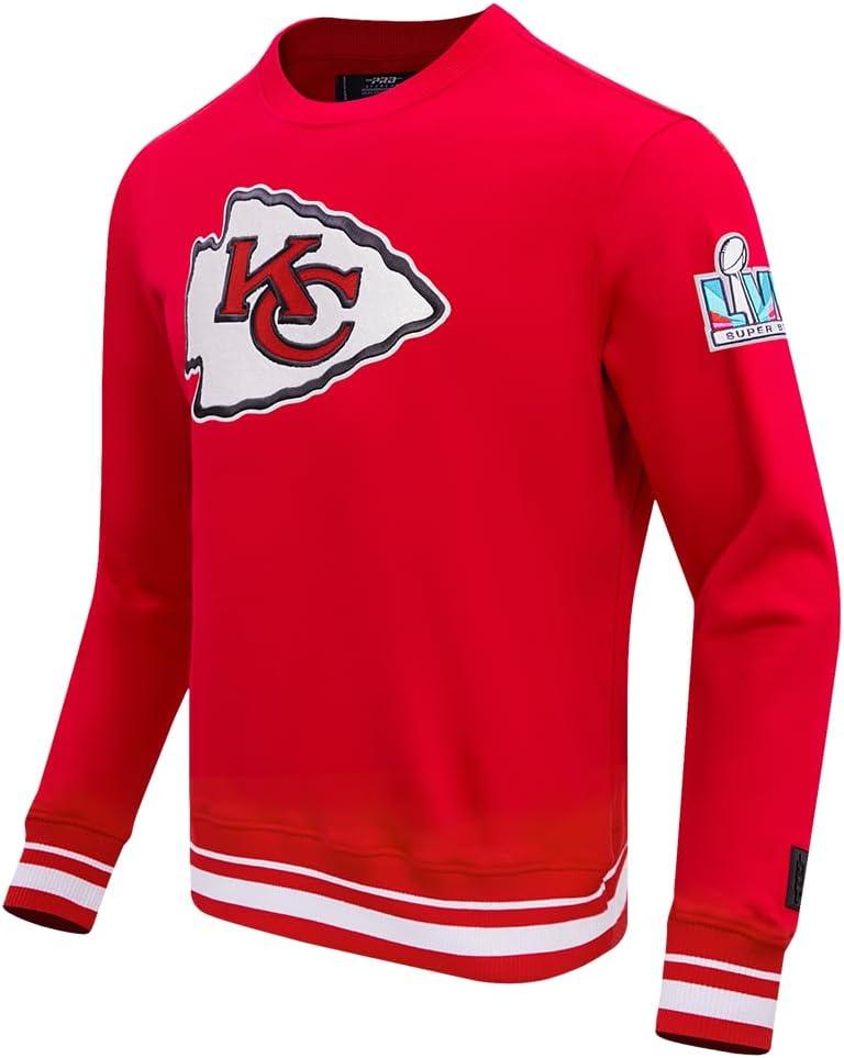 imagePro Standard Mens NFL Mash Up Brushed Back French Terry Crewneck SweatshirtRed