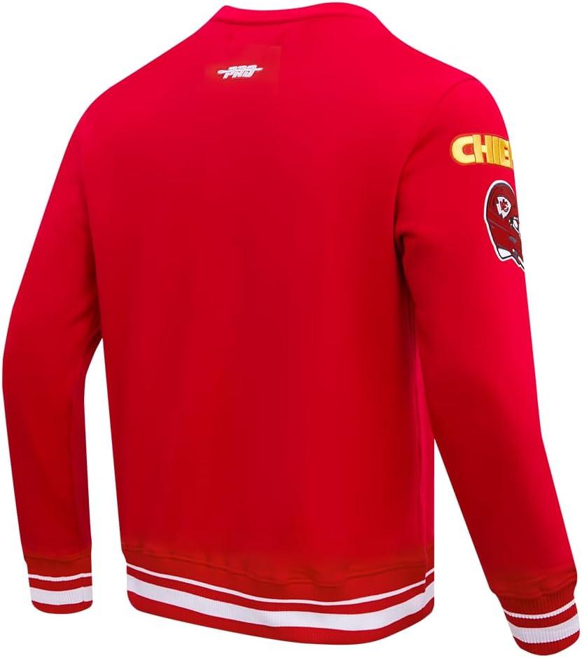 imagePro Standard Mens NFL Mash Up Brushed Back French Terry Crewneck SweatshirtRed