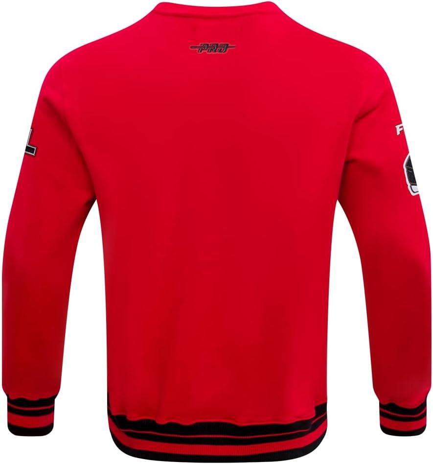 imagePro Standard Mens NFL Mash Up Brushed Back French Terry Crewneck SweatshirtRedBlack