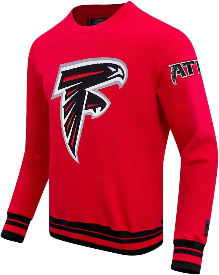 imagePro Standard Mens NFL Mash Up Brushed Back French Terry Crewneck SweatshirtRedBlack