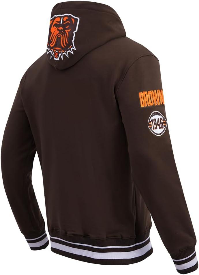 imagePro Standard Mens NFL Mash Up Brushed Back French Terry Pull Over HoodieBrown