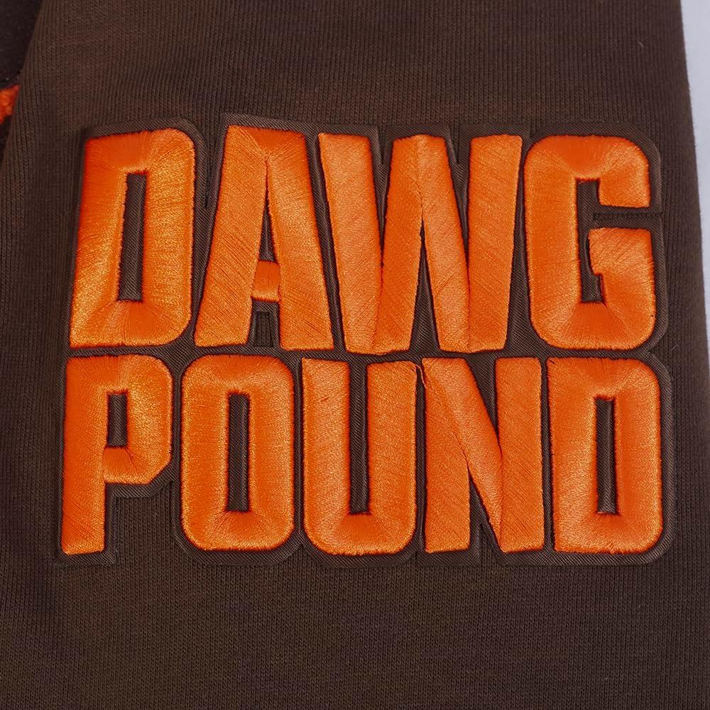 imagePro Standard Mens NFL Mash Up Brushed Back French Terry Pull Over HoodieBrown