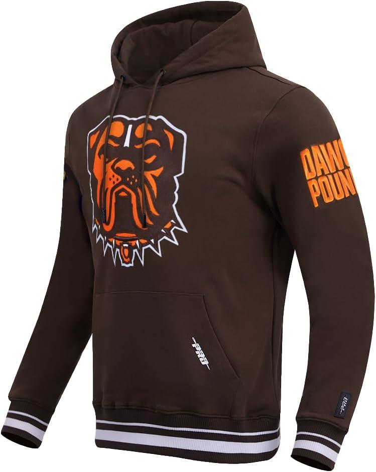 imagePro Standard Mens NFL Mash Up Brushed Back French Terry Pull Over HoodieBrown